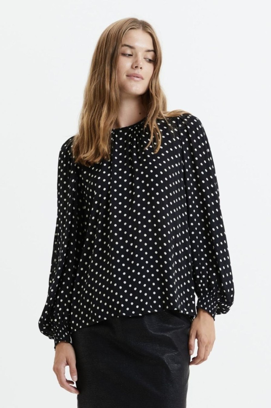 Women Lollys Laundry Tops | Monica Blouse-Dot Print