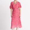 Women Pom Amsterdam Dresses | Georgie Dress-Leaf It Pink