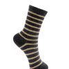 Women Black Colour Socks | Wonderland Striped Sock-Dark Grey