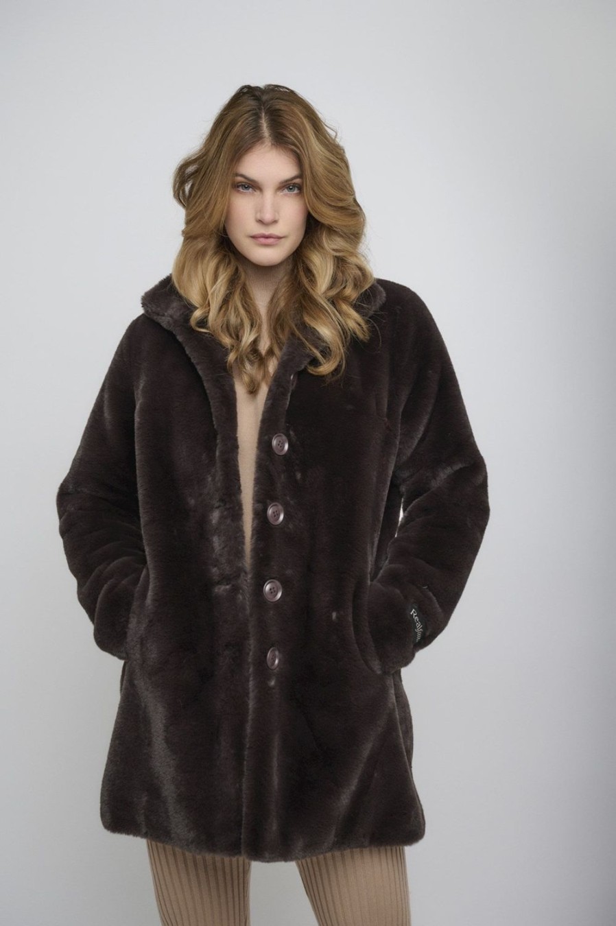 Women Rino & Pelle Coats | Nonna Single Breasted Coat-Dark Oak