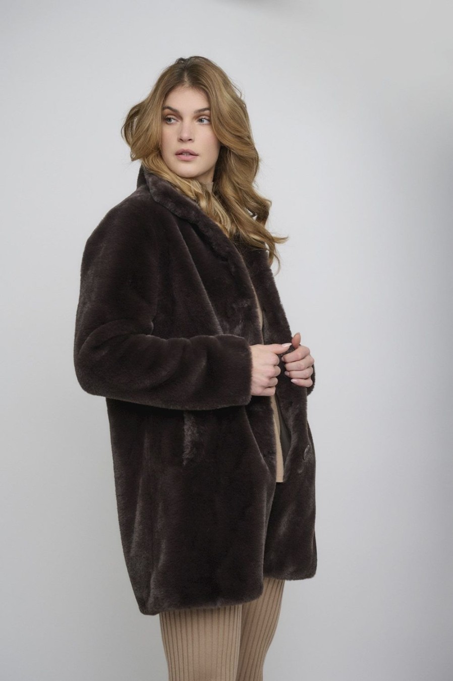 Women Rino & Pelle Coats | Nonna Single Breasted Coat-Dark Oak