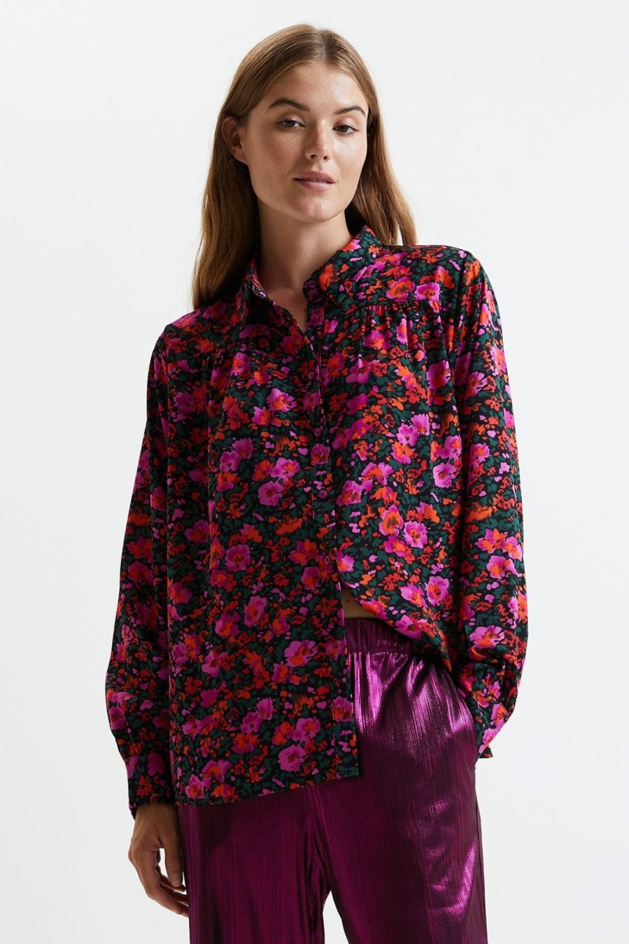 Women Lollys Laundry Tops | Allison Shirt-Flower Print